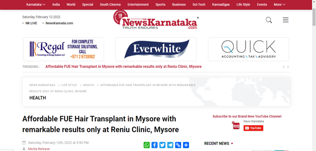 FUE hair transplant in Mysore
